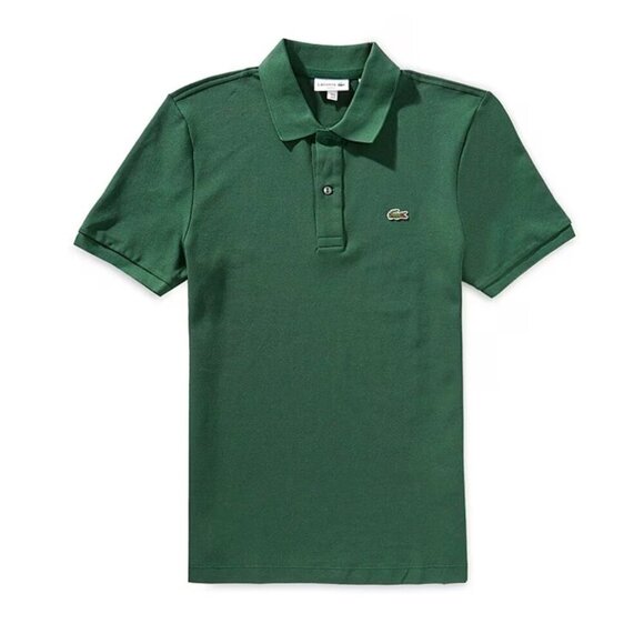 Lacoste Slim Fit Pique Short Sleeve Polo Shirt Evergreen Green size M / 4 - Picture 4 of 12